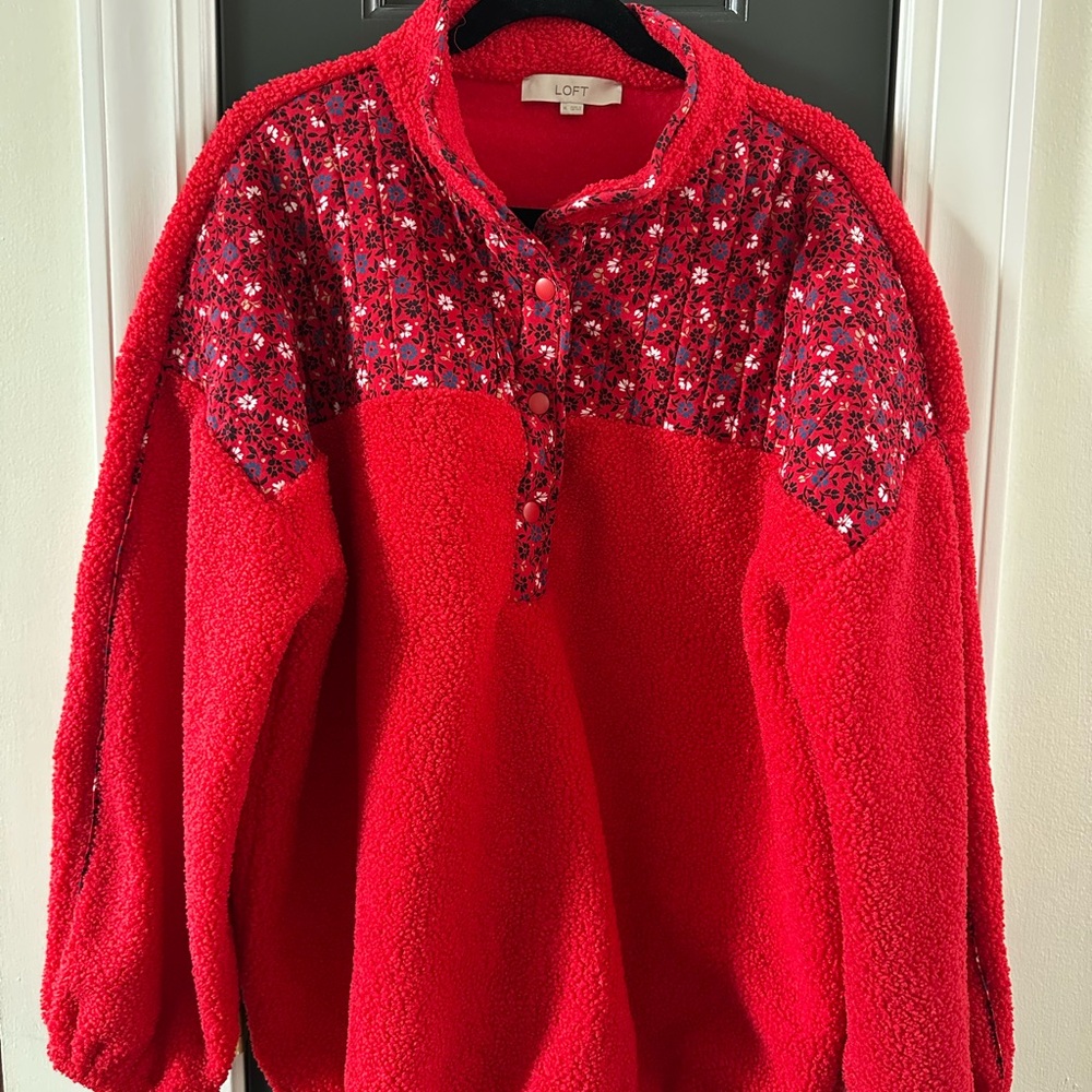 LOFT Red Floral Women's Sweater